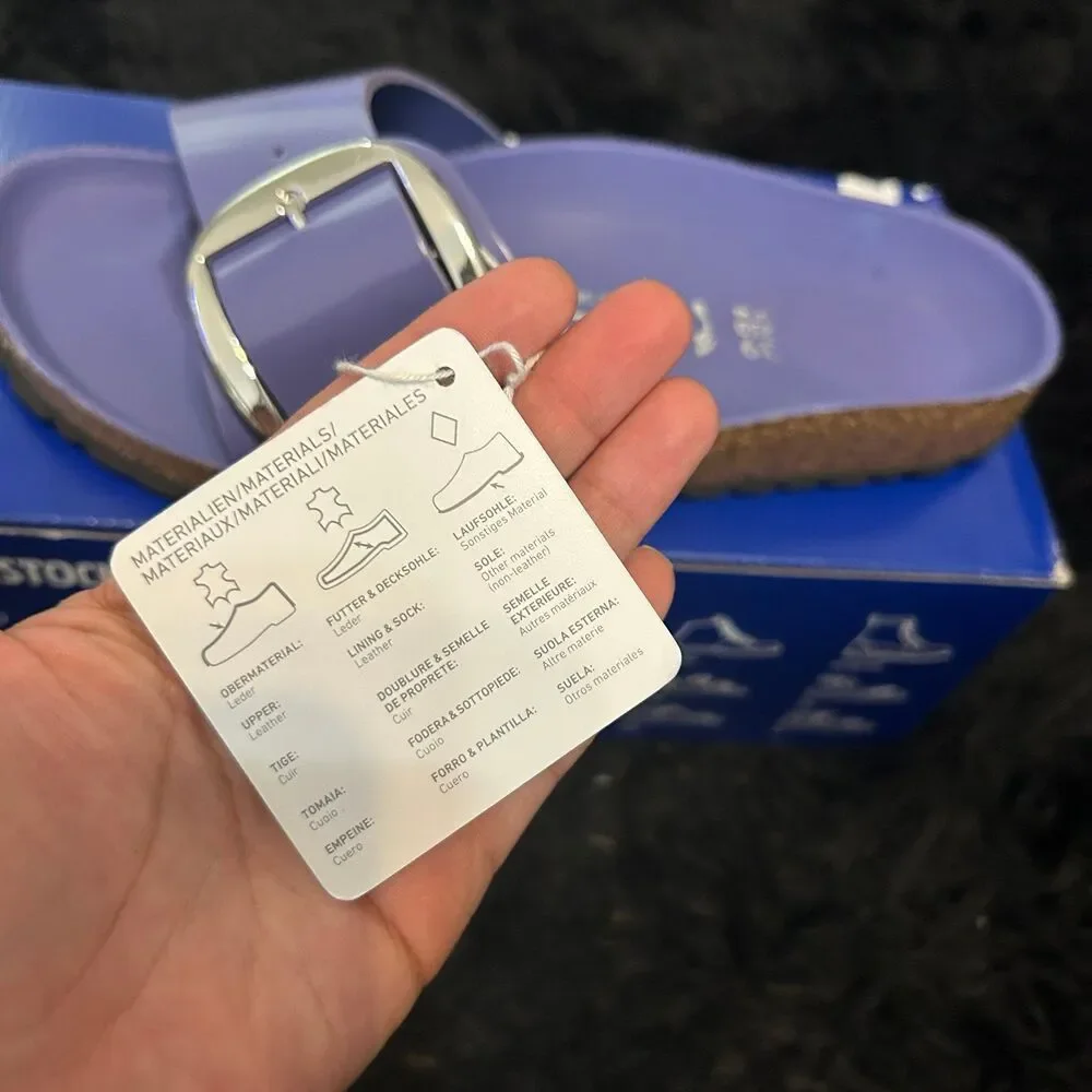 BIRKENSTOCK Madrid big buckle purple leather sandals shoes women's eur 39 new